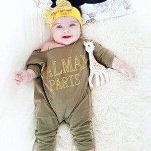 Kid Couture Fun Romper Balman Paris Inspired Graphic NEW NWT